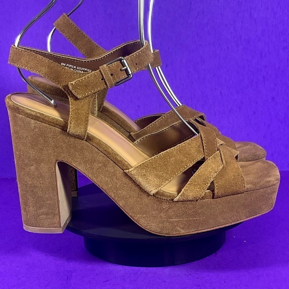Splendid Women's Brown Suede Platform Piper Sandals Shoe Size 9-NEW - Picture 1 of 10